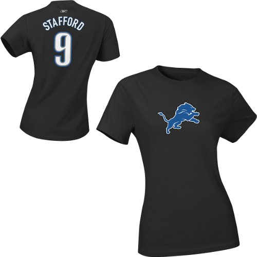 Reebok Detroit Lions Matthew Stafford Women's Name & Number T-Shirt Medium