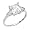 14K White Gold Solitaire Princess CZ Cubic Zirconia High Polish Finish Ladies Wedding Engagement Ring Band (Size 4 to 9) - Size 4