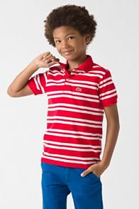 Boy's Short Sleeve Fine Stripe Jersey Polo