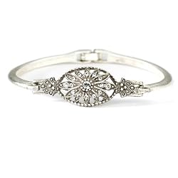 ArtDecoCrystalFloralMotifBracelet