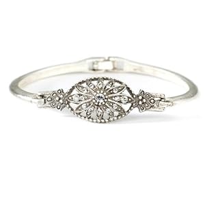 Art Deco Crystal Floral Motif Bracelet