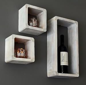 Juego de 3 cubos para la Sala, estilo antiguo, Estantería para pared