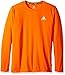 adidas Big Boys' Essential Clima Long Sleeve Tee, Orange Logo, Medium/10-12
