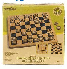 41RwUbyfB4L Pavilion Natural Bamboo Chess, Checkers, and Tic Tac Toe Game Set