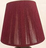 MINI SHADES, 6, SMALL SHADES, for, CHANDELIER, or, CANDLE LIGHTS, BURGUNDY, CHANDELIER LAMP SHADES, to, CLIP-ON, CANDELABRA BULBS, HEAVY DUTY, MINI LAMP SHADE, with, DARK RED, DOUBLED, FABRIC, with, WHITE LINING, for, UPDATING YOUR HOME, DARK CRANBERRY, LIGHT, SHADE, is 3 ACROSS TOP X 5 at BOTTOM X 4 TALL, LIGHT SHADES, UPC609722847032