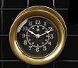 Nautical Quartz Clock in Antiqued Solid Brass Case with Beveled Glass