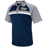 MLB Men's San Diego Padres Absolute Speed 3 Button Synthetic Raglan Polo (Athletic Navy/Stone Gray/White, Large)