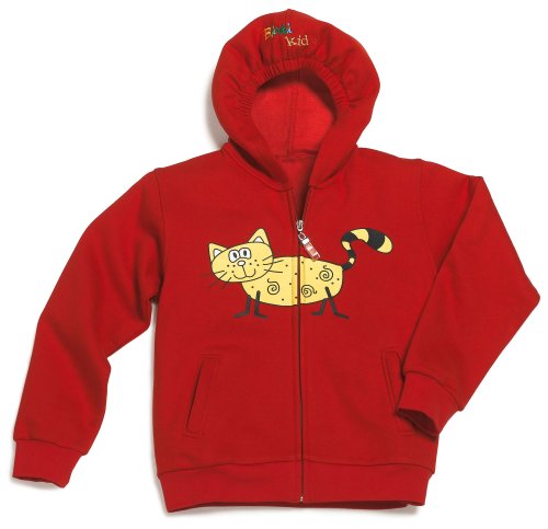 Birki's Kids' Red Cat Sweatshirt,Cat Red,14 Kids