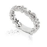 14k White Gold 1/5ctw Round Diamond Band