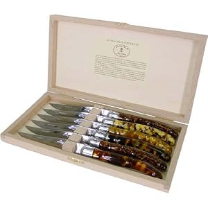 Tortoiseshell assortment Set of 6 Laguiole Steak Knives