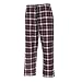 Black and Pink tartan plaid check flannel cotton pants for lounging, sleep, sports. Unisex relaxed fit, available in 5 Adult sizes, tie cord waist