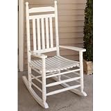 Jack Post KN-22W Knollwood Classic Wood Rocking Chair, Gloss White