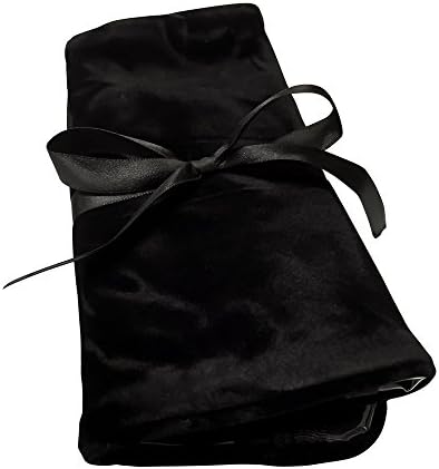 Buddies Travel Jewelry Roll Bag in Black Velvet - Organizer with Zippered Compartments