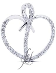 0.75 Ct Round Cut Diamond Heart Shaped Pendant 14k SI3-G