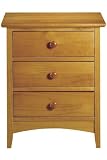 Hawthorne Three drawer Nightstand, 25Hx20.5W, OAK