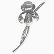 Vintage Blossoming Silver Tone April Rhinestone Flower Brooches & Pins