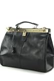 ital. Tasche Ledertasche Arzttasche Damentasche Handtasche Leder Schwarz S03S