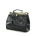ital. Tasche Ledertasche Arzttasche Damentasche Handtasche Leder Schwarz S03S