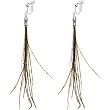 Handcrafted Natural Spiked Peacock Feather Clip On Earrings