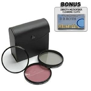 Digital Concept High Resolution 3-piece Filter Set (UV Fluorescent Polarizer) For The Canon VIXIA HF S10 HF S100 Flash Memory Camcorders
