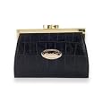 Black small purse clasp top with mock croc effect by Claudia Canova'