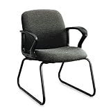 HON 2073BW19T Gamut Series Guest Chair, Black Loop Arms/Sled Base, Iron Gray Fabric