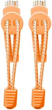 EREV Sport 3M Lock Laces No Tie Tri Elastic Shoelaces Triathlon (Orange)