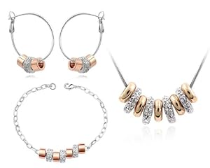 Parure bijoux chic - Cristal Swarovski Eléments - Métal plaqué or