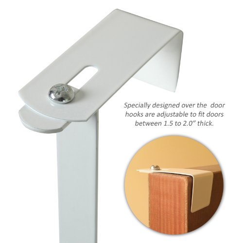 Adjustable OvertheDoor Mounting White Metal Utility Clothes Storage
