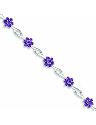 Genuine .925 Sterling Silver Amethyst Bracelet 5.5 Grams . 100% Satisfaction Guaranteed.