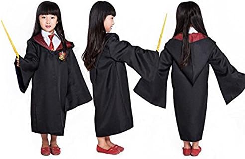 High Quality Harry Potter Red Gryffindor Croak Robe Costume with Tie for Kids and Adults (Kids | Medium)