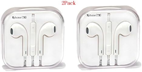 Mphone(TM) 2Pack High Quality Earphone In-ear Headphone with Microphone & Volume Control for I Phone I Pad I Pod High Quality 3.5 Mm Plug for Mp3 Player(White)