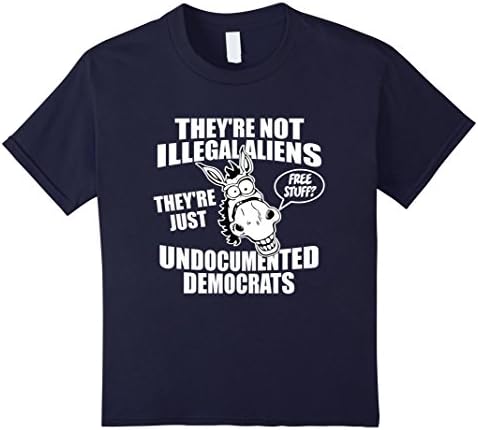 Kids Illegal Alien T-Shirt Funny Graphic Tee 6 Navy