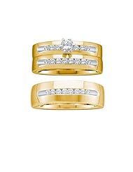 0.75CTW DIAMOND 0.30CT CENTER ROUND TRIO SET