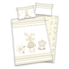 Herding 269585063 Kleinkinderbettw�sche Lara "Hase", 40 x 60 cm + 100 x 135 cm, Biber / Flanell