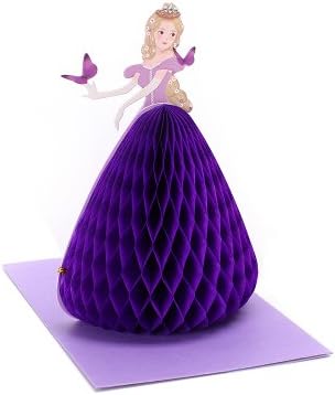 Skylly 3D Dancing Princess Pop- up Greeting Card By Chinese Paper-Cut Art (Purple )