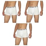 3 PACK: Mens Pierre Cardin Finest Comfortable Fit Trunks / Boxer Shorts / Underwear - White