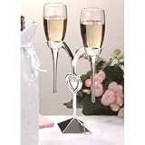 Silver-plated Heart Champagne Flute Set