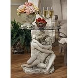 Romatic Lovers Couple Sculpture Occasional Side Accent Table