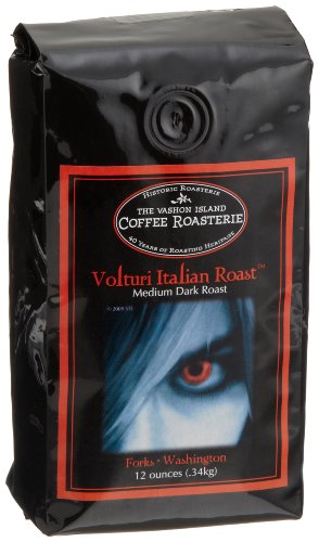 The Vashon island Coffee Roasterie Volturi Italian Roast, Whole Bean Coffee, 12-Ounce Bags (Pack of 2)