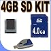 4GB SD / HC Secure Digital Memory Card + USB SD Card Reader for Creative ZEN/Other SD Compatible MP3 Players - Accessory Saver Bundle by BigVALUEInc!