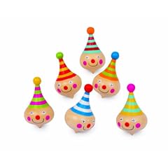 Small Foot Company 6138 - Kreisel Clown, 6er Set