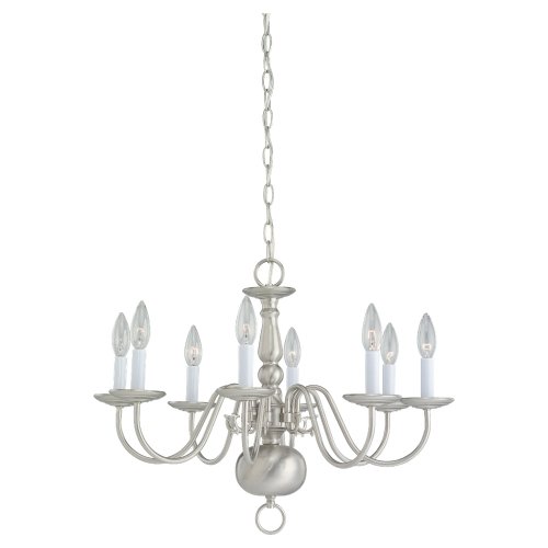 Sea Gull Lighting 3412-962 Eight-Light Traditional Chandelier, Brushed Nickel Finish with Optional Shades On Sale