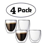 Bodum Pavina 4557-10US 2-Ounce Double-Wall Thermo Glasses (Espresso/Shot), Set of 4