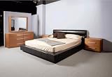 Modern Italian Leather Platform Bed Virgola