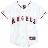 MLB Torii Hunter Los Angeles Angels Youth Short Sleeve 6 Button Synthetic Replica Jersey (White, Medium)
