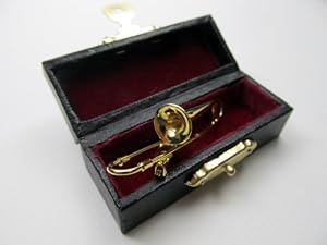 Miniblings Posaunenbrosche Brosche Posaune mit Box Anstecker Pin