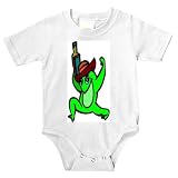 Onesie with running, hat, frog, carrying, bottle