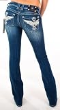 41RxAekPMuL. SL160  Miss Me Jeans White Leather Floating Wing Boot Cut Jeans
