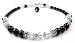 April Crystal Birthstone Bracelets: Sterling Silver Beaded Swarovski Crystal Black Pearl Handmade Bracelets